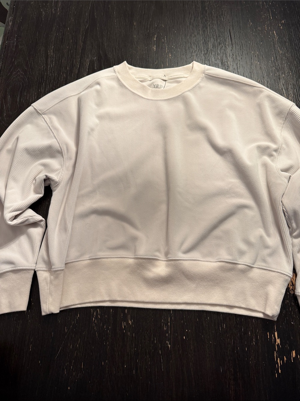 Abercrombie & Fitch YPB Cream Crewneck Ribbed Sweater 1128